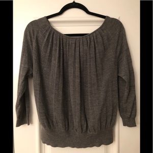 Loft gray pleated sweater
